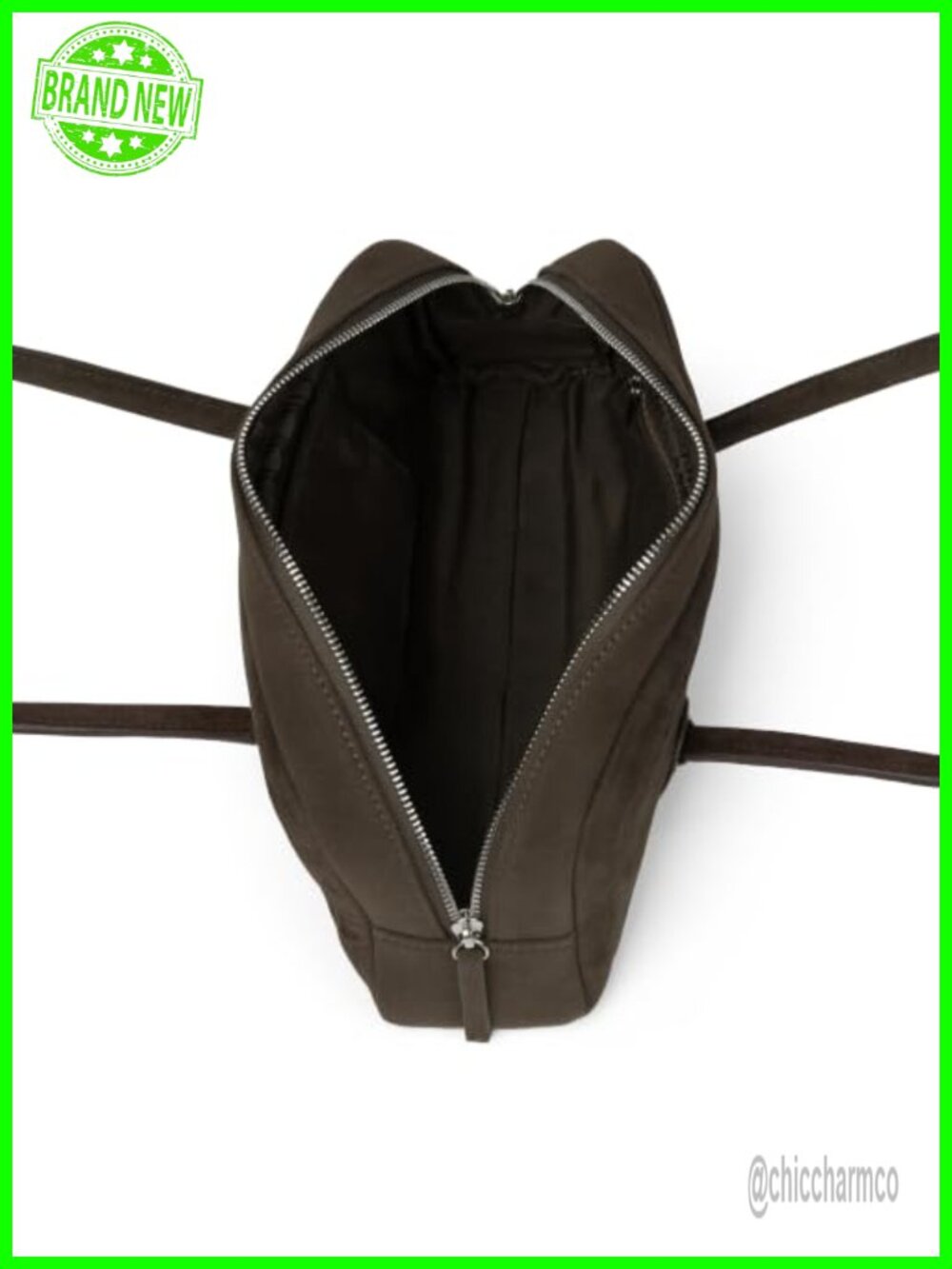 Minimalist Underarm Shoulder Bag Vegan Faux Leather Zip Closure Crossbody - Picture 5 of 6